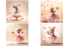 32 Ballerina Mice Mouse Illustration Dancing JPG Collection Product Image 8