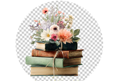 Books with Flowers Clipart Bundle 37 PNG Transparent BG Product Image 5