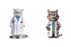 10 Cat Doctor Kitten Dress Up Illustration JPG Portrait Product Image 5