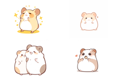 20 Kawaii Hamster Illustration Sticker Idea Design Cute Pets Product Image 5