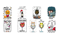 Funny Christmas Quotes |Wine Tumbler Sublimation BUNDLE Product Image 2