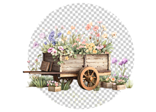Wooden Flower Cart Clipart Bundle 19 PNG Transparent BG Product Image 5