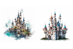 8 Fairy Tale Princess Castles Illustration Cartoon Royal JPG Product Image 5