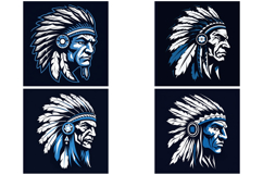 16 Native American Indian Logo Sticker Illustration Designs Product Image 3