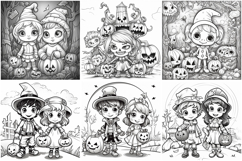 70 Halloween Color Pages Coloring Book JPG Spooky House Kid Product Image 5