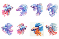 60 Koi Fish Watercolor Illustrations JPG Collection Product Image 2