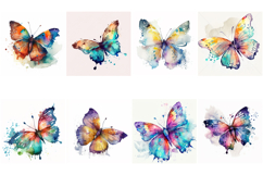 80 Watercolor Butterfly Butterflies Illustrations Vibrant Product Image 5