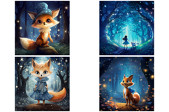 16 Mystical Fox Illustrations Cute Magical Forest JPG Product Image 2