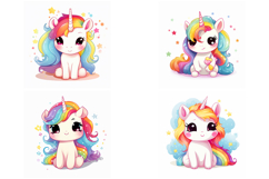 36 Cute Unicorn Illustrations Kawaii Rainbow Sticker Ideas Product Image 4
