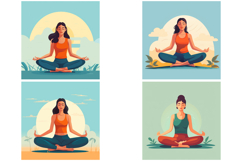 20 Yoga Meditation Woman Logo Illustration Designs Product Image 5