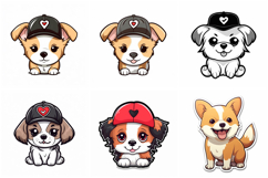50 Puppy Sticker Ideas Illustration Logo Design Collection Product Image 5