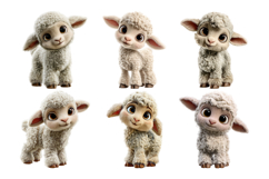 Baby Lamb Clipart Bundle 28 PNG Transparent BG Product Image 5