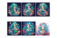 30 Mermaid Princess Girl Clipart Illustrations JPG Product Image 5