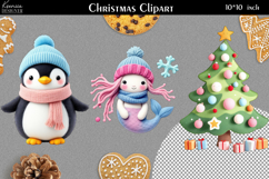 Cozy Christmas Felted Clipart Collection|Winter Knitted Art Product Image 1