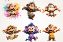 Funky Monkey Clipart Bundle 38 PNG Cute Monkey PNG | UHD 4K Product Image 5