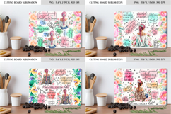 Self Care Floral Cutting Board Sublimation Design Product Image 1