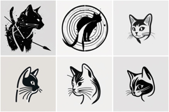 80 Kitten Cat Logo Sticker Illustrations Designs JPG Product Image 5