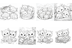 100 Coloring Pages of Cats Book Illustrations JPG Product Image 5