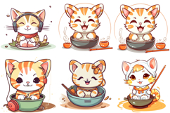 40 Kawaii Kitten Illustration Sticker Collection PNG Product Image 6
