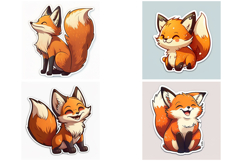 35 Kawaii Fox Sticker Idea Illustration Designs JPG Cute Product Image 3