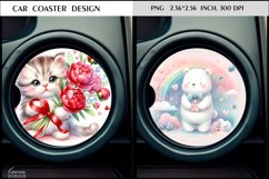 Cartoon Bear|Cat|Flower Animal Car Coaster Design Product Image 1