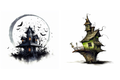 8 Spooky Halloween Castles Illustration Cartoon Collection Product Image 2