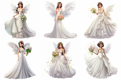 60 Fairy Princess Angel Wedding Dress Illustration JPG Product Image 6