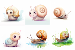 36 Snail Illustration Collection Watercolor JPG Product Image 6