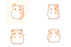 20 Kawaii Hamster Illustration Sticker Idea Design Cute Pets Product Image 6