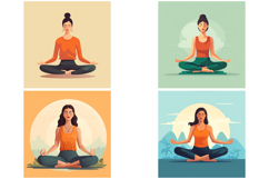20 Yoga Meditation Woman Logo Illustration Designs Product Image 6