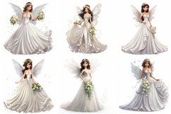 60 Fairy Princess Angel Wedding Dress Illustration JPG Product Image 7