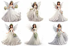 60 Fairy Princess Angel Wedding Dress Illustration JPG Product Image 7