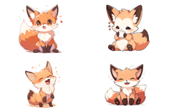 35 Kawaii Fox Sticker Idea Illustration Designs JPG Cute Product Image 4