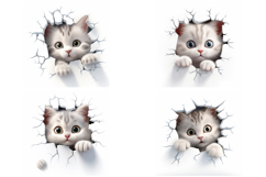 20 Kitten Illustration Cat Cute Popping Out JPG Product Image 6