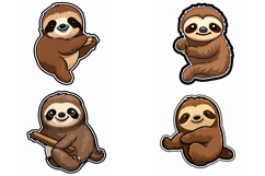 Sloth Kawaii Sticker Idea Logo Cute Designs JPG Product Image 6