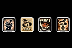 Vintage Halloween Postage Stamp Stickers Bundle Product Image 2