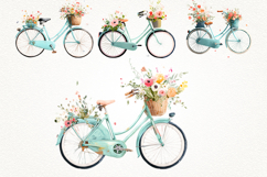 Floral Bikes Clipart Bundle 40 PNG Vintage Transparent BG Product Image 6