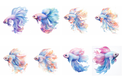 60 Koi Fish Watercolor Illustrations JPG Collection Product Image 3