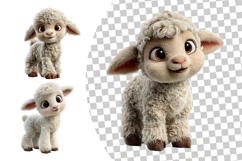 Baby Lamb Clipart Bundle 28 PNG Transparent BG Product Image 6