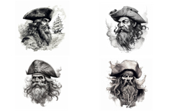 20 Pirate Illustration Portraits Drawn Characters Logo JPG Product Image 2