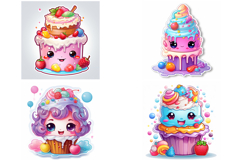 32 Kawaii Cake Sticker Idea Logo Illustration Designs Product Image 6