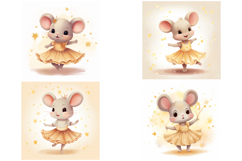 32 Ballerina Mice Mouse Illustration Dancing JPG Collection Product Image 9