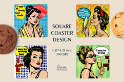 Sarcastic Quotes| Vintage Pop Art Square Coaster Bundle Product Image 6