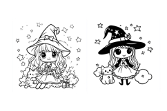 34 Witches Clipart Logo Color Book Pages JPG Collection Product Image 6