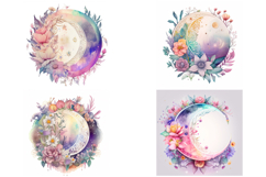 20 Lunar Eclipse and Flower Illustration Moon Collection Product Image 6