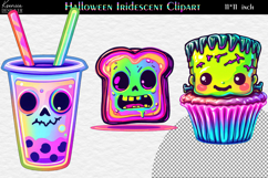 Neon Halloween Clipart|Cute Funny Characters|Pumpkin|Monster Product Image 1