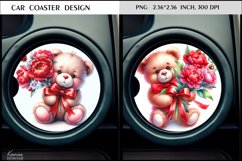 Teddy Bear|Flower Animal Car Coaster Design Product Image 1