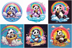 40 Cute Panda Eating Illustration Cartoon Collection JPG Product Image 7