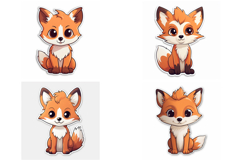 35 Kawaii Fox Sticker Idea Illustration Designs JPG Cute Product Image 5