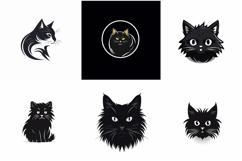 80 Kitten Cat Logo Sticker Illustrations Designs JPG Product Image 7